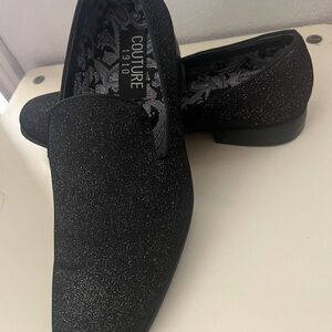 Black Glitter Loafers for Men NWOT